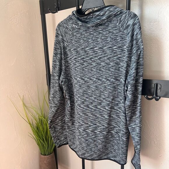 Champion fleece cowl neck pullover black thumb holes size large - Picture 7 of 15